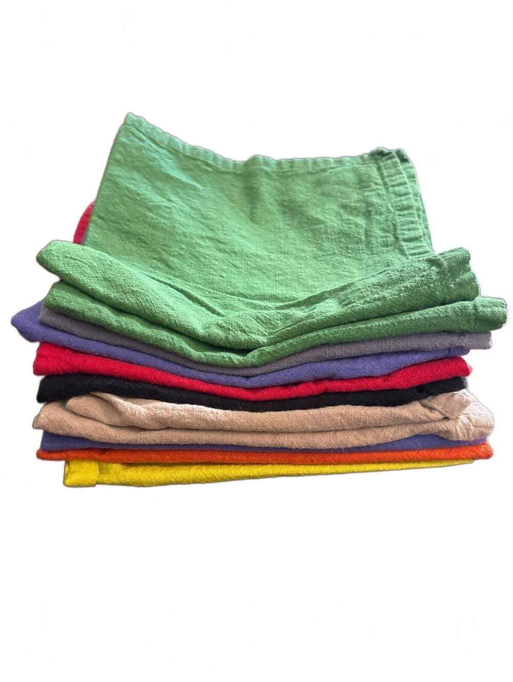 NWOT 11 Cotton Napkins - 18” x 18” - random colors